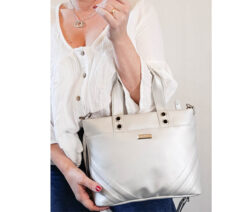 BANDOLERA MINI TOTE PLATA  MANRAY * PROMO